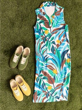 J.mclaughlin sleeveless athletic dress in jungle jewel small NWT